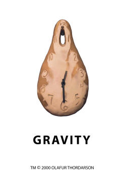 OLAFUR THORDARSON, GRAVITY WALL CLOCK BODY DESIGN 2000, 13-1/2" HIGH 