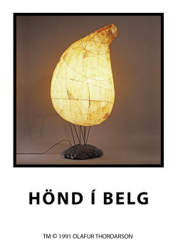 OLAFUR THORDARSON, HÖND Í BELG FLOOR LIGHT, DESIGN 1991, MAKE 1992, 48" HIGH 