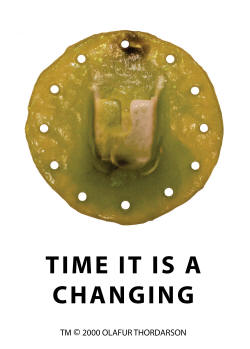 OLAFUR THORDARSON, TIME IT IS A CHANGING, POCKET-CLOCK BODY, DESIGN AND MAKE 2000, 8-1/4" HIGH 