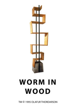 OLAFUR THORDARSON, WORM IN WOOD SHELF, DESIGN AND MAKE 1995, 7'-6" HIGH 