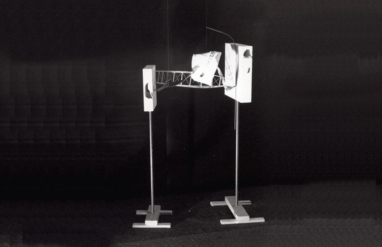 Bridge, 1989, sculpture by Olafur Thordarson, Icelandic born 1963, Metals, wood and hydrocal, 125x90x43cm