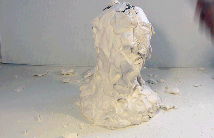 Portrait of a Guilty Bystander 1992- sculpture by Olafur Thordarson Icelandic  b. 1963 Synthetic rubber, paster of Paris, 31 x 20,5 x 20 cm