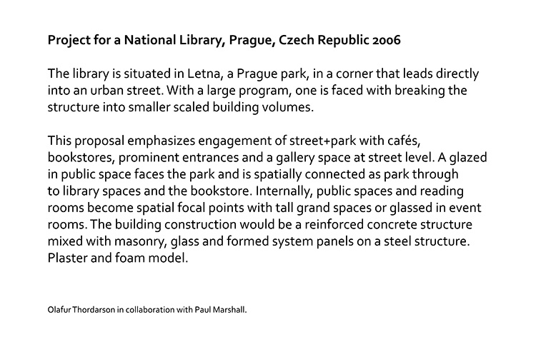 Olafur Thordarson Architecture: Library in Prague, 2006
